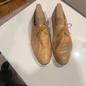Vintage Dior Men's Classic Leather Lace-Up Shoes in Tan
